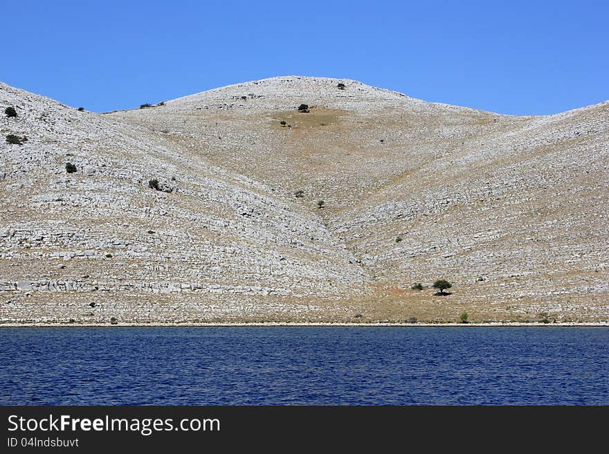 Wild island landscape in the Kornati natural park, Adriatic sea, Croatia. Wild island landscape in the Kornati natural park, Adriatic sea, Croatia