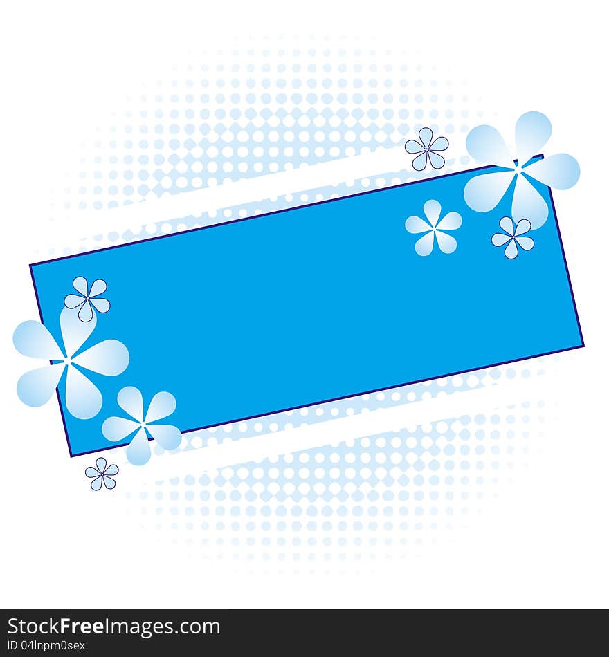 Blue floral frame illustration design