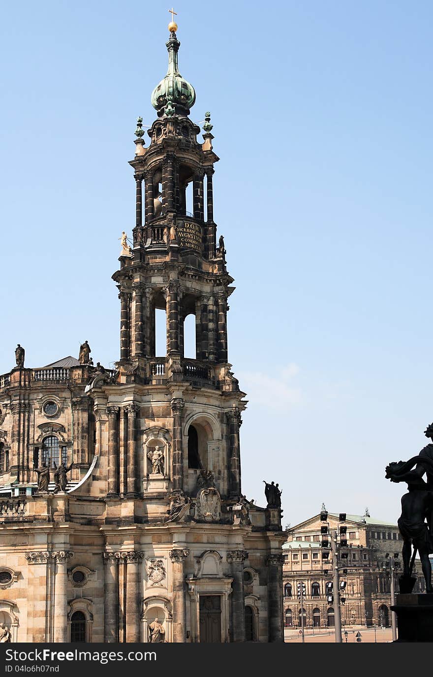 Gothic Belfry In Dresden