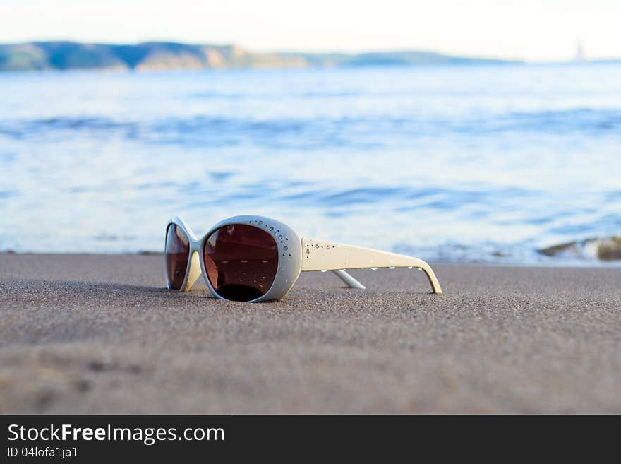 Glasses on beach