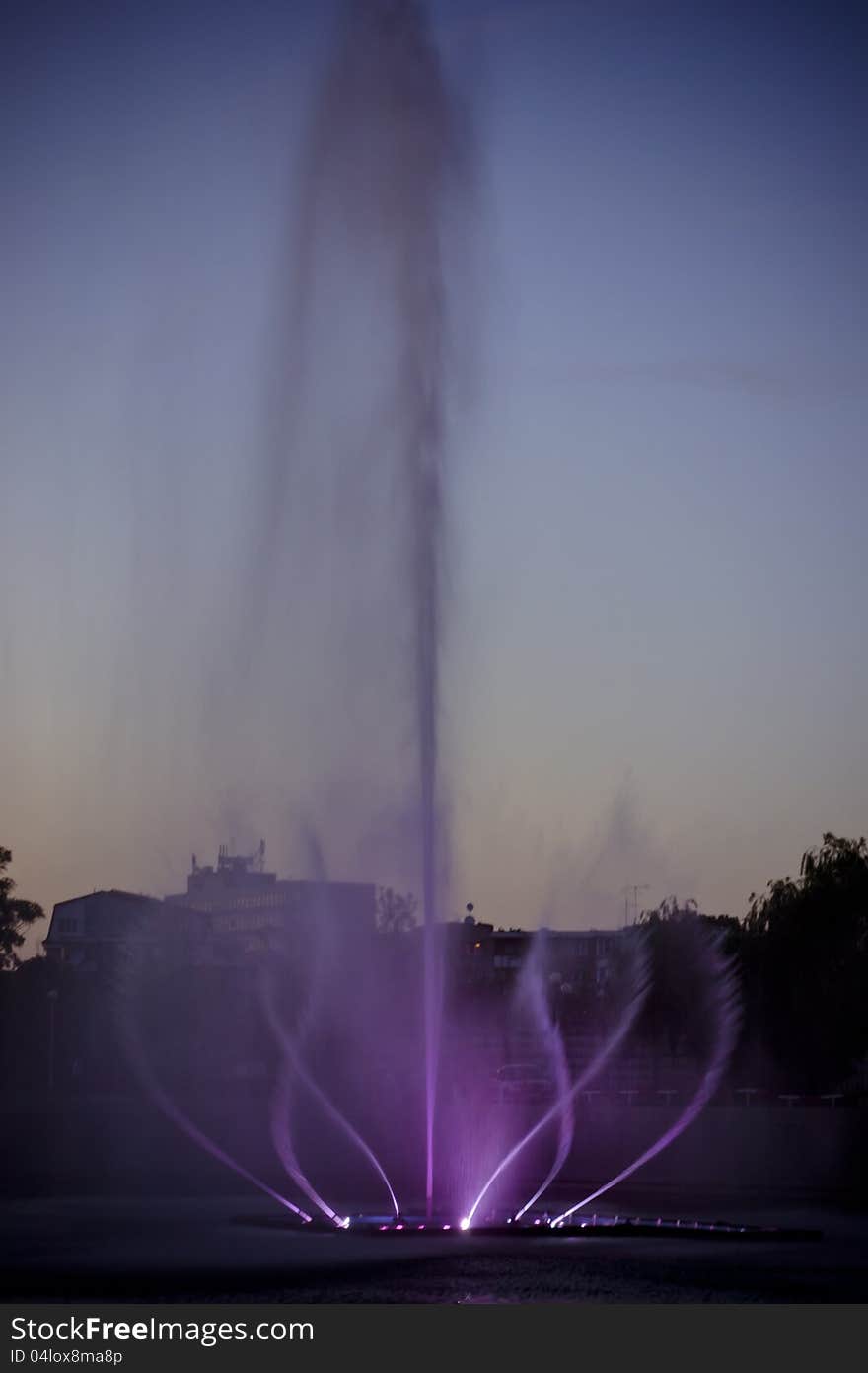 Fountain at night