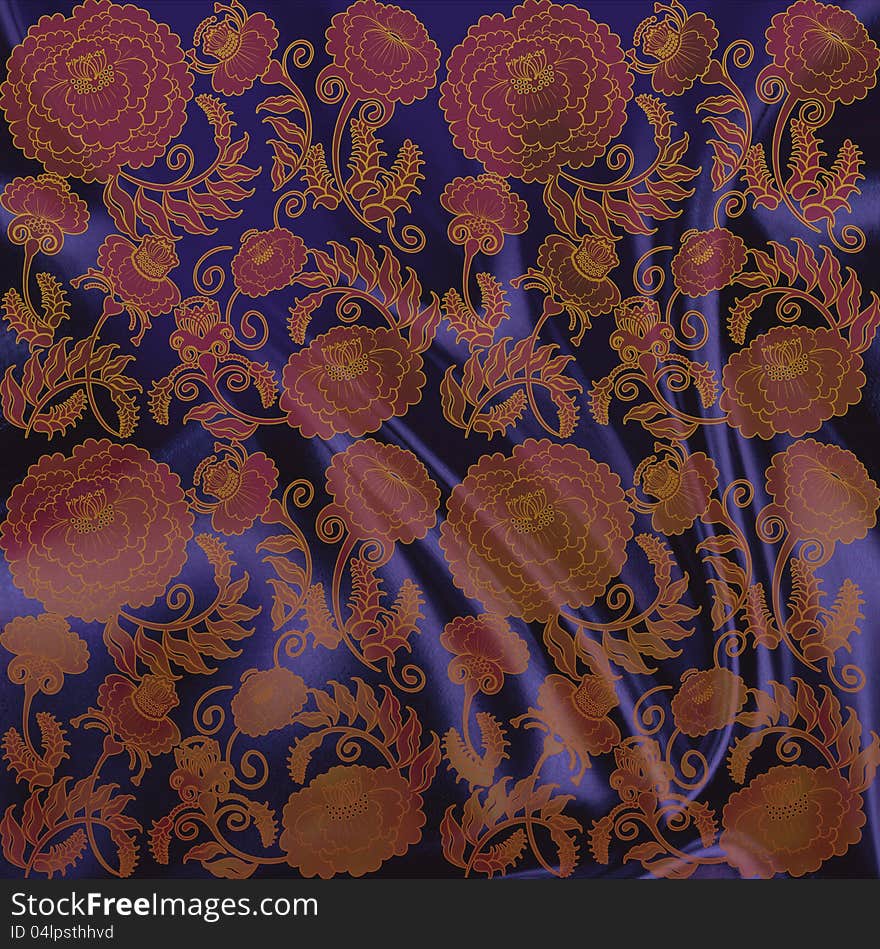 Red flowers on dark blue background. Red flowers on dark blue background