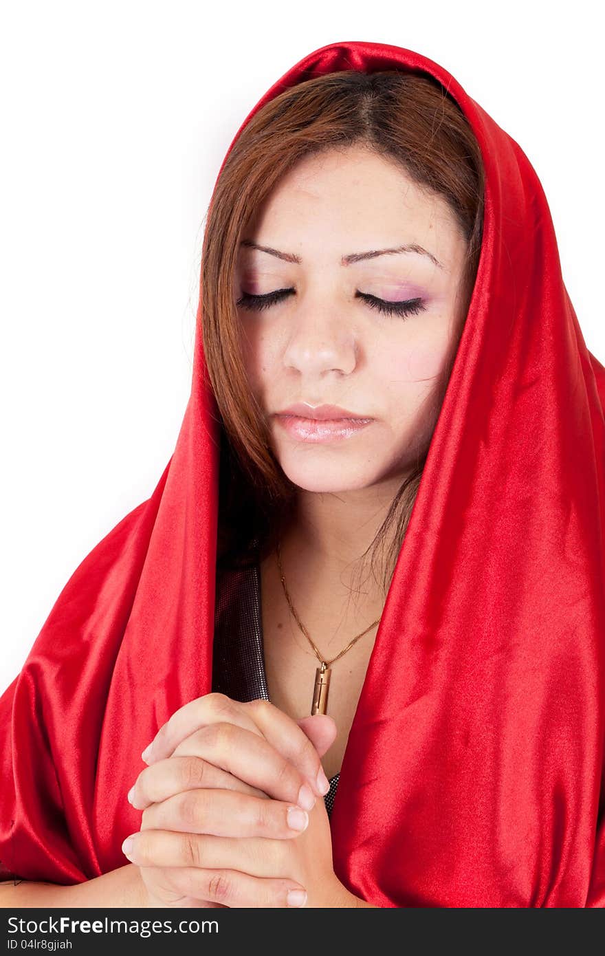 Beautiful woman Arabian Cristian Egyptian pray. Beautiful woman Arabian Cristian Egyptian pray