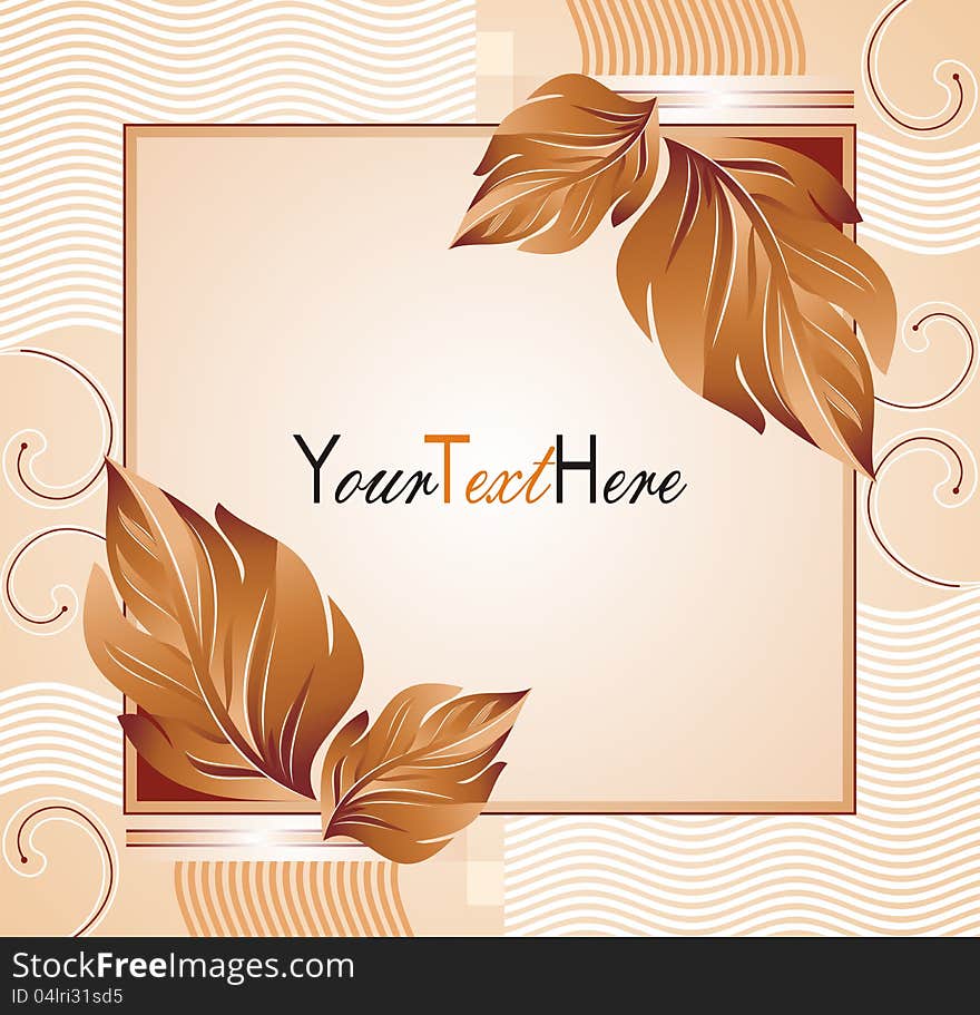 Vector banner with leafs