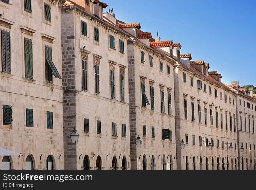 Dubrovnik old city street Plaza Stradun, Croatia. Dubrovnik old city street Plaza Stradun, Croatia