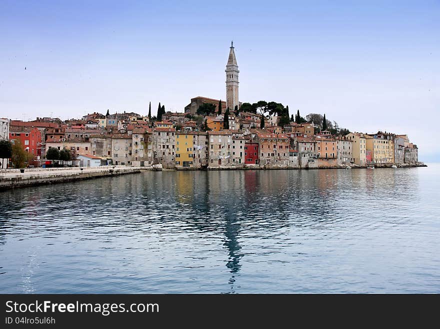 Rovinj old town, Cathedral of St. Euphemia in Istria, Croatia. Rovinj old town, Cathedral of St. Euphemia in Istria, Croatia