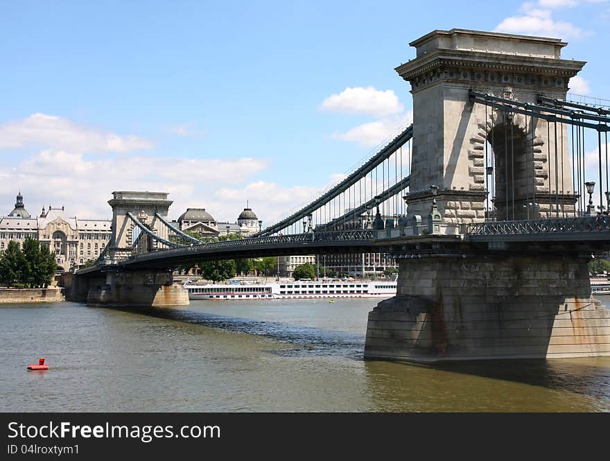 Chain bridge in Budapest, Hungary