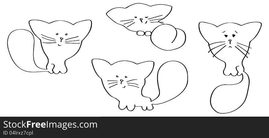 Cute Cat In Different Poses