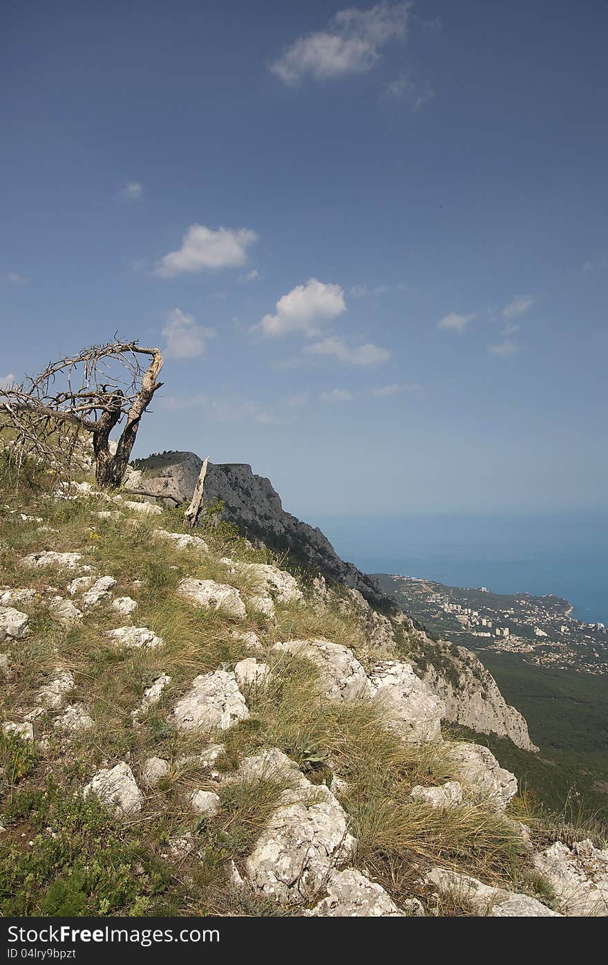 Mountain Crimea in Ukraine tops of the mountains against the sky