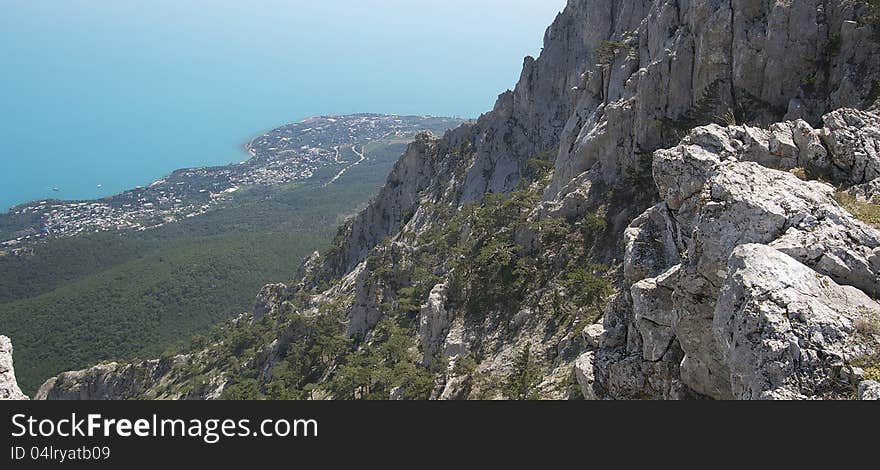 Mountain Crimea in Ukraine tops of the mountains against the sky