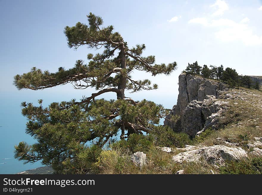 Mountain Crimea in Ukraine tops of the mountains against the sky