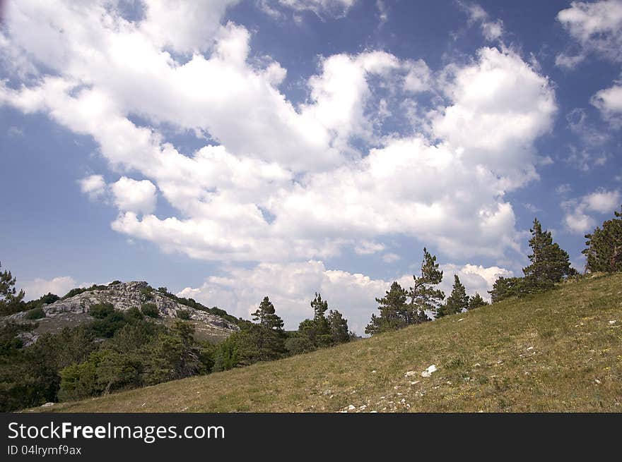 Mountain Crimea in Ukraine tops of the mountains against the sky