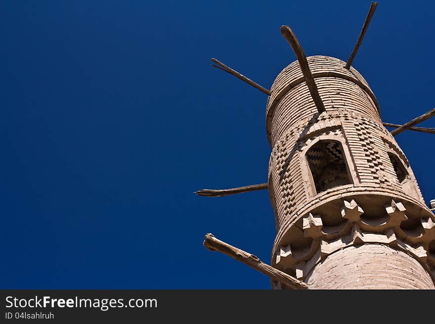 Small minaret in Itchan Kala, Khiva, Uzbekistan