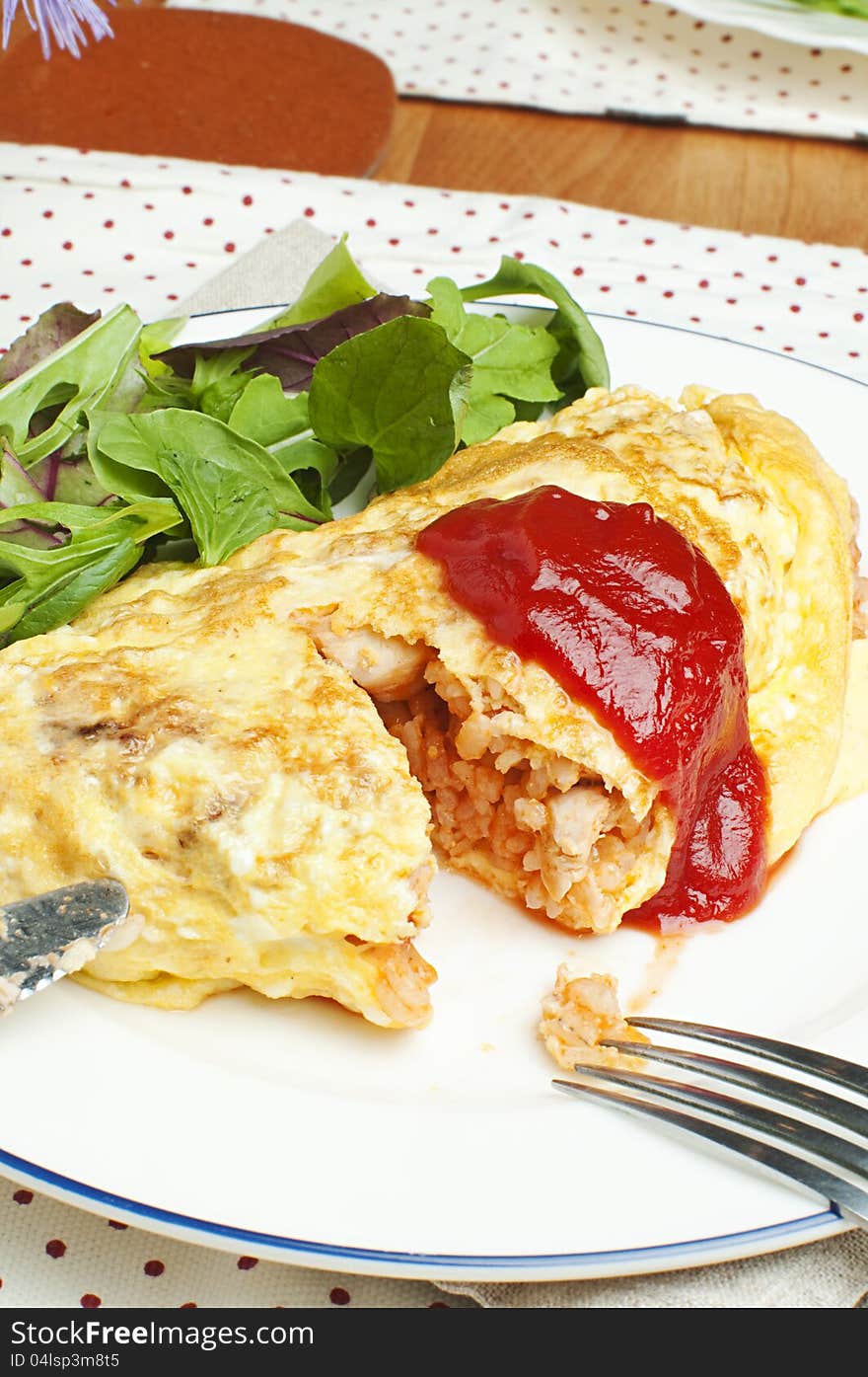 Omelet with rice