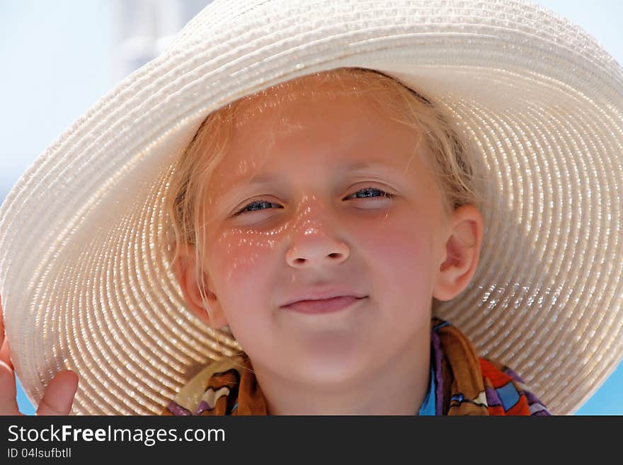 Portrait of a girl wearing a hat