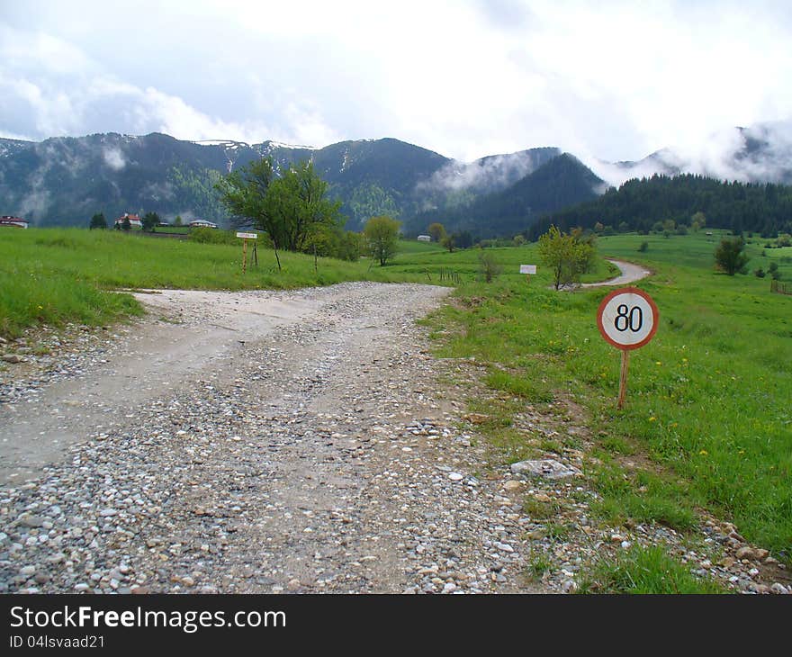 Road Sign, the Rhodopes, Bulgaria