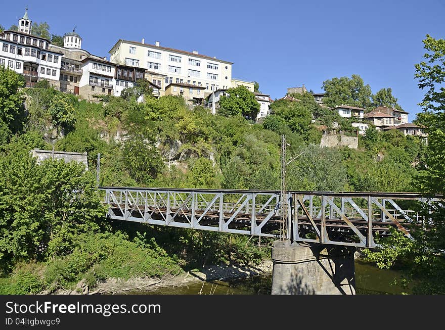 Yantra bridge and tunnel in Veliko Tarnovo in Bulgaria. Yantra bridge and tunnel in Veliko Tarnovo in Bulgaria