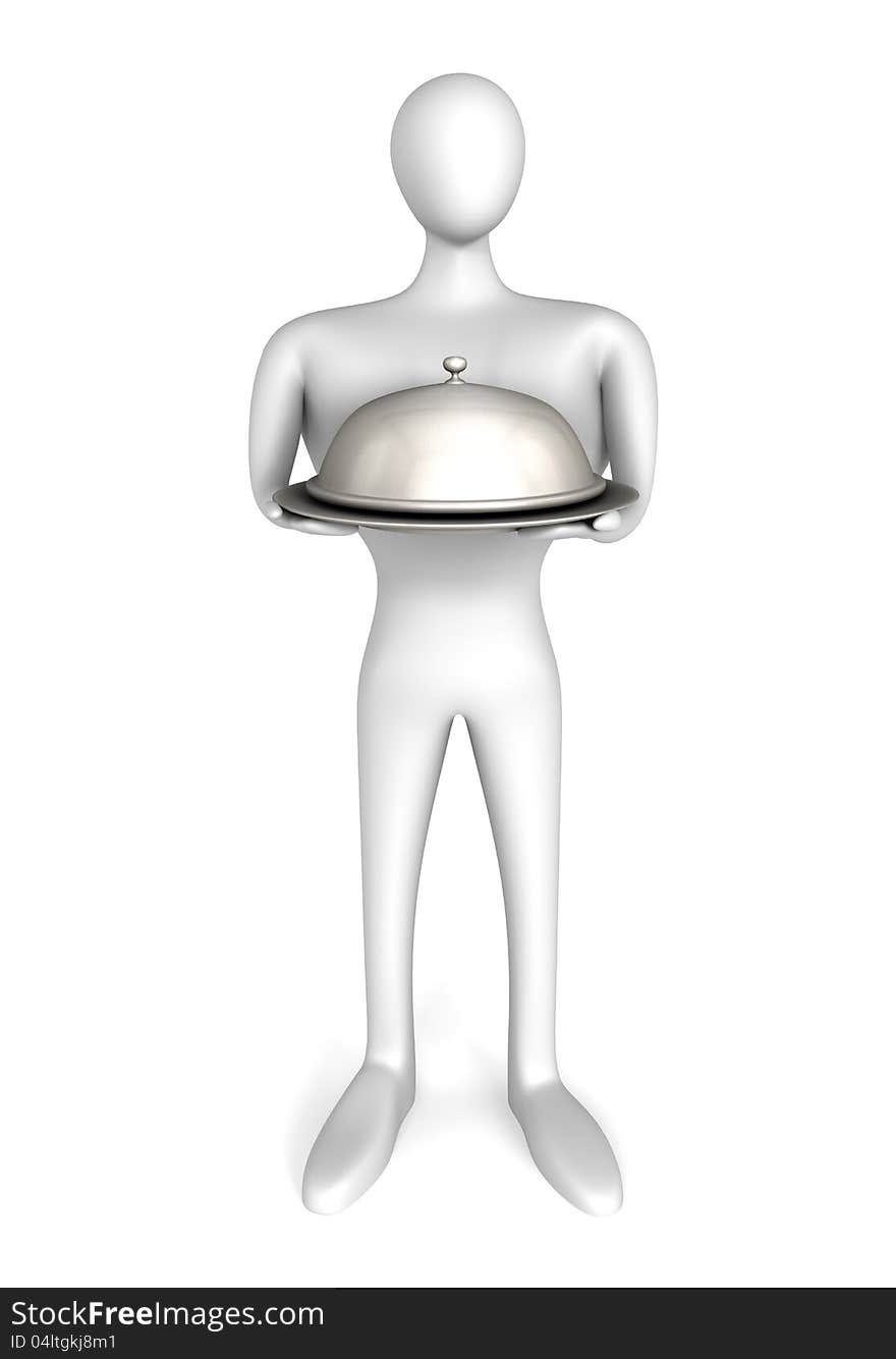 Waiter with silver tray