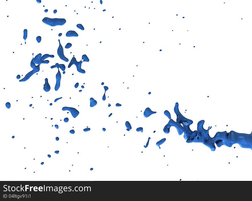 Blue liquid splash isolated on white background