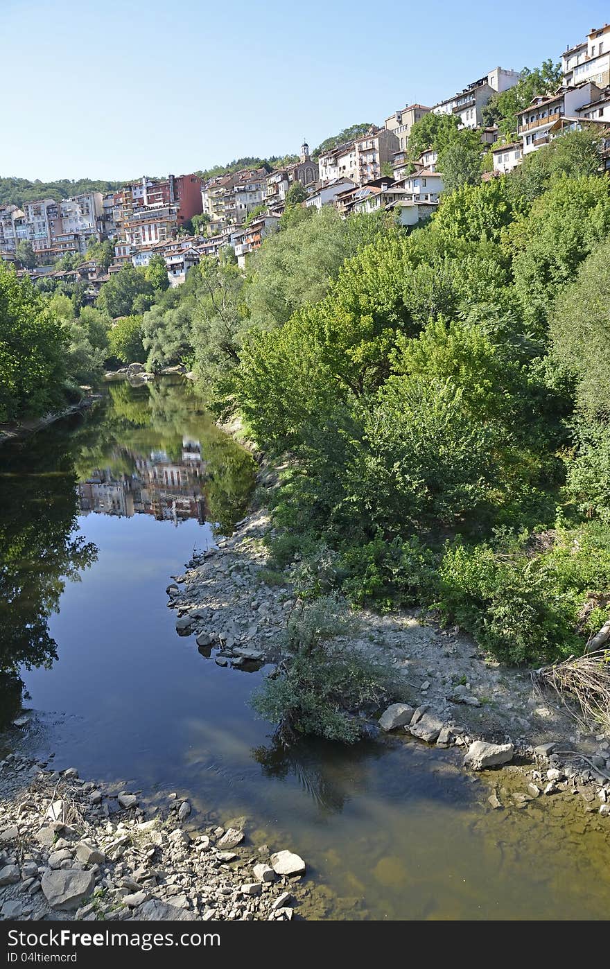 Yantra river in Veliko Tarnovo in Bulgaria. Yantra river in Veliko Tarnovo in Bulgaria