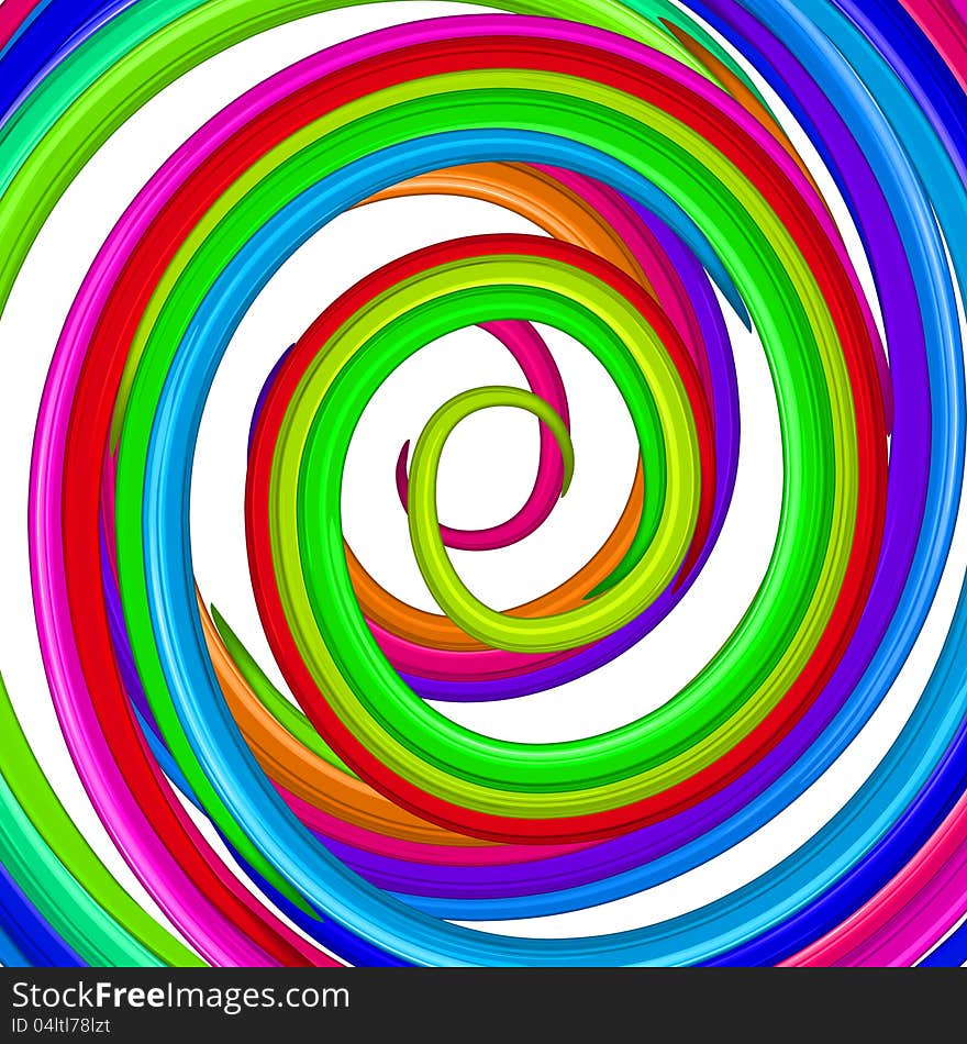 Art Colorful Rainbow Glossy Twirl. Abstract Backgr