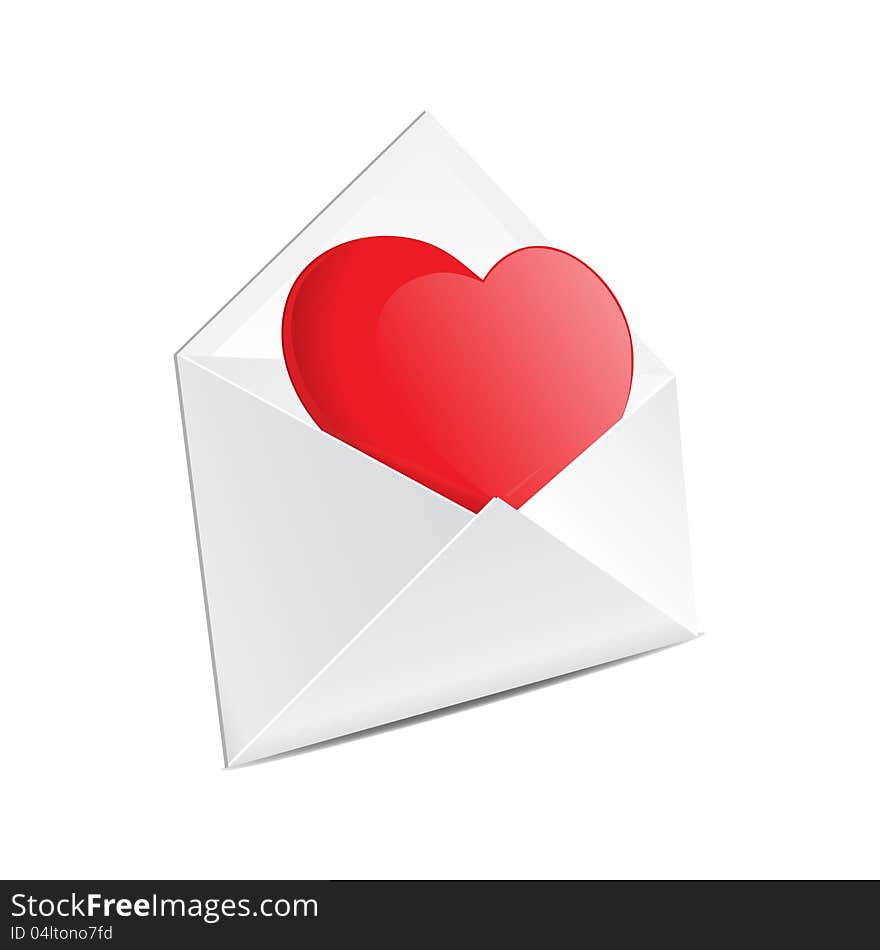 Open Mail Envelope With Heart