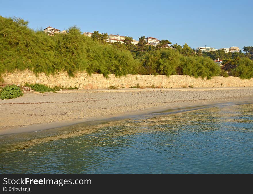 Hanioti beach near Kalitheea resort in Kassandra, Greece