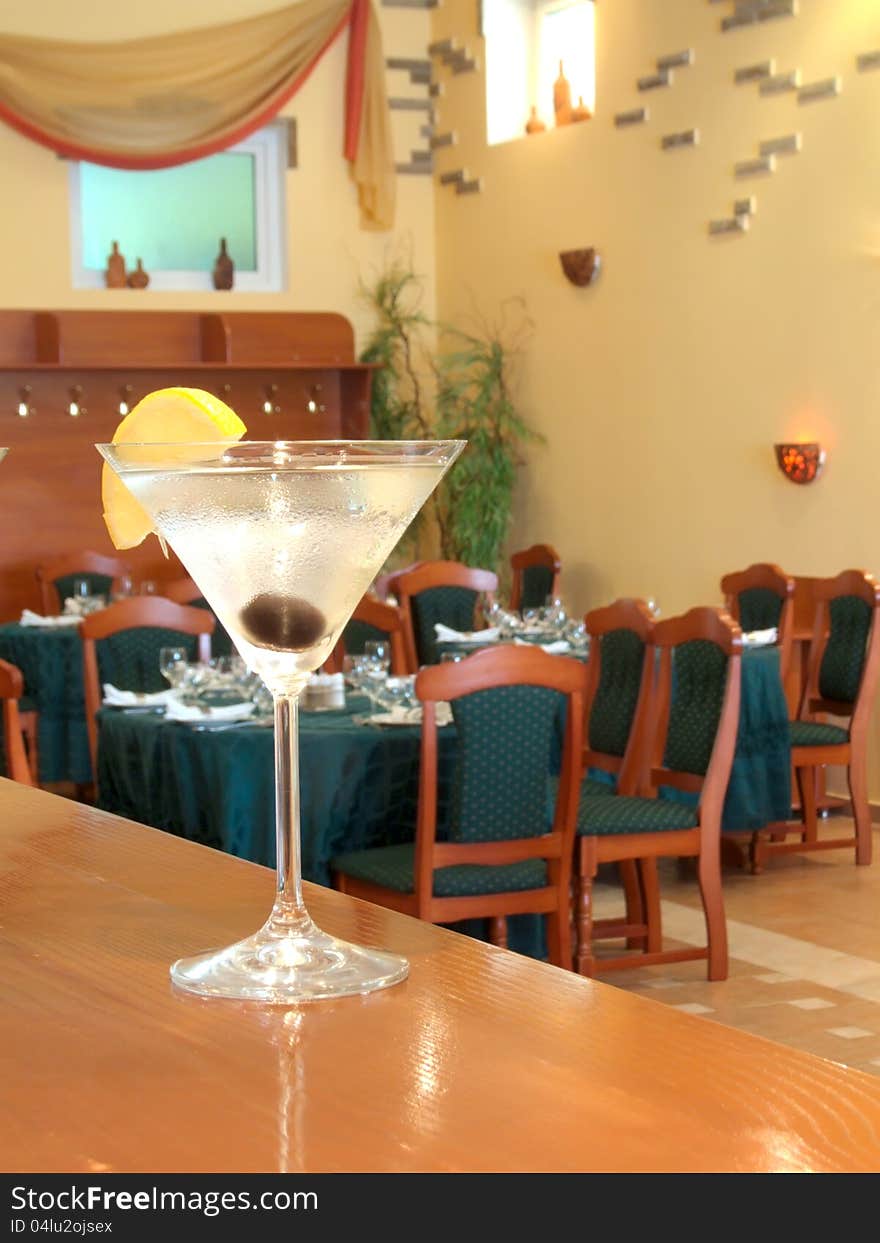 Martini Glass On The Bar