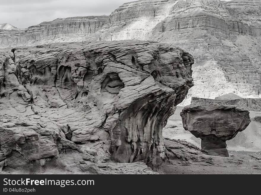 Geological formations in Timna park, Israel