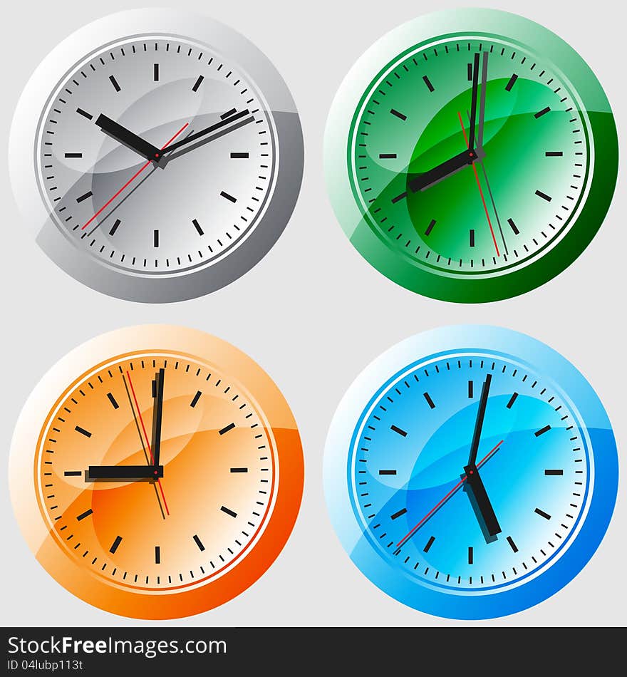 Wall clock. The electronic device. Vector illustration. Wall clock. The electronic device. Vector illustration.