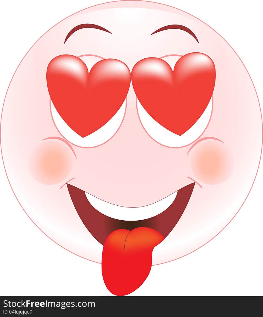 Stock illustration of a smiley-Love, Icon, emotions. Stock illustration of a smiley-Love, Icon, emotions