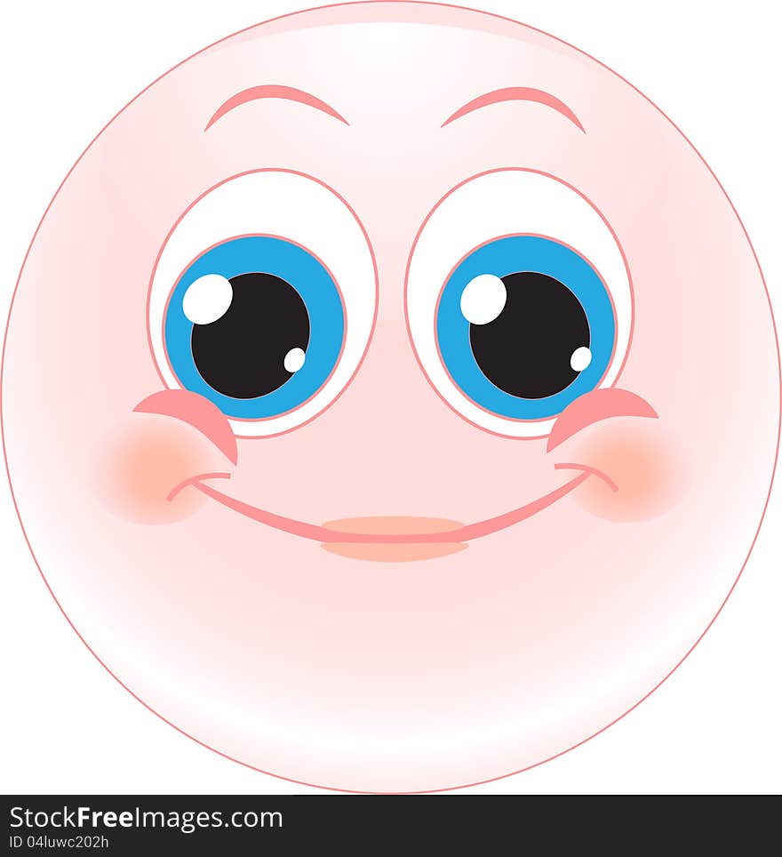 Stock Illustration - Smile pleased. Emotions. icon. Stock Illustration - Smile pleased. Emotions. icon