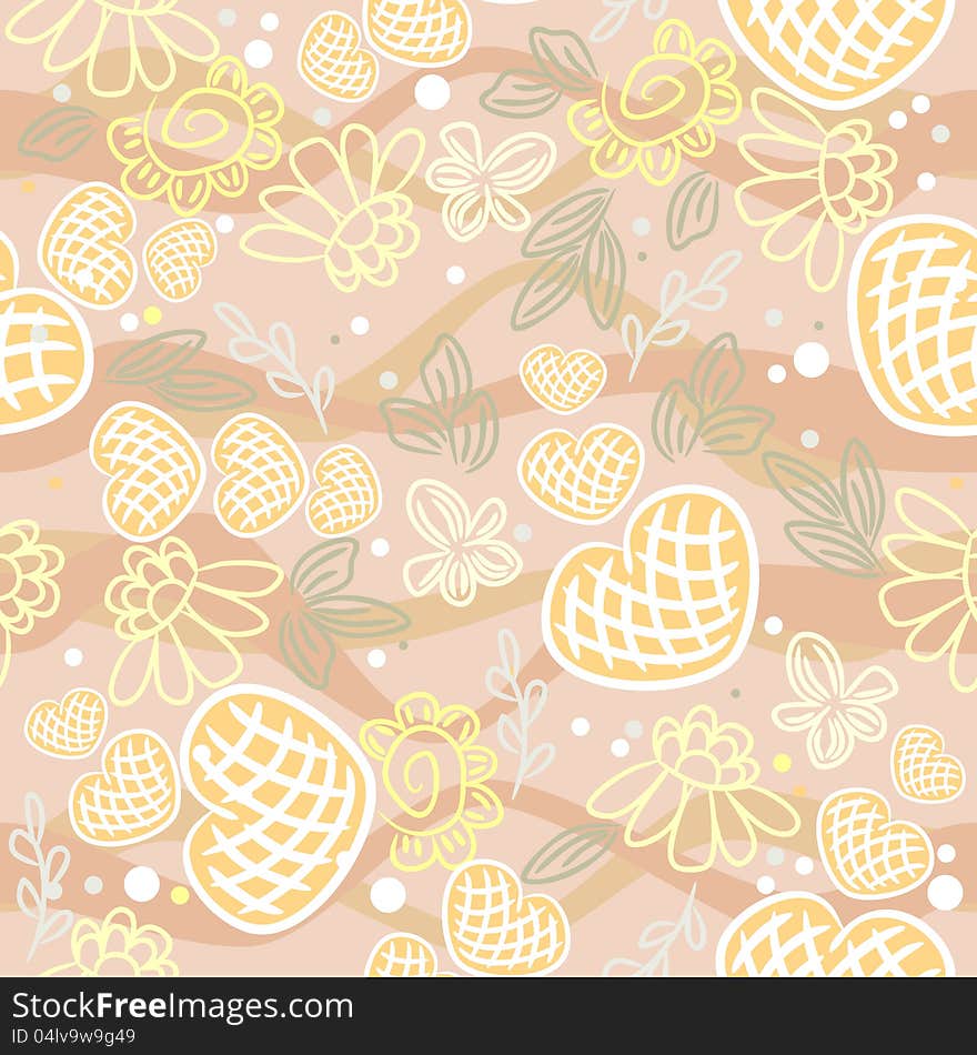 Doodle Seamless Floral Texture