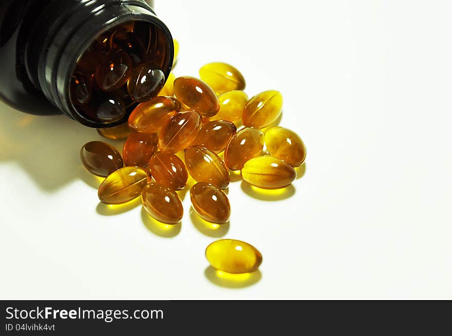 Rice bran and germ oil capsules - source of omega 3. Rice bran and germ oil capsules - source of omega 3