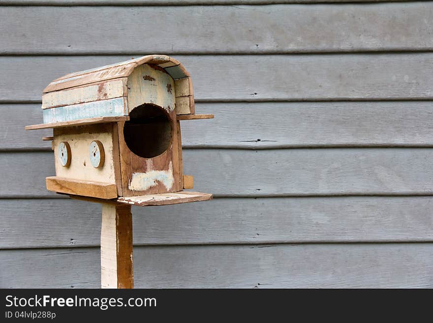 Wooden mailbox