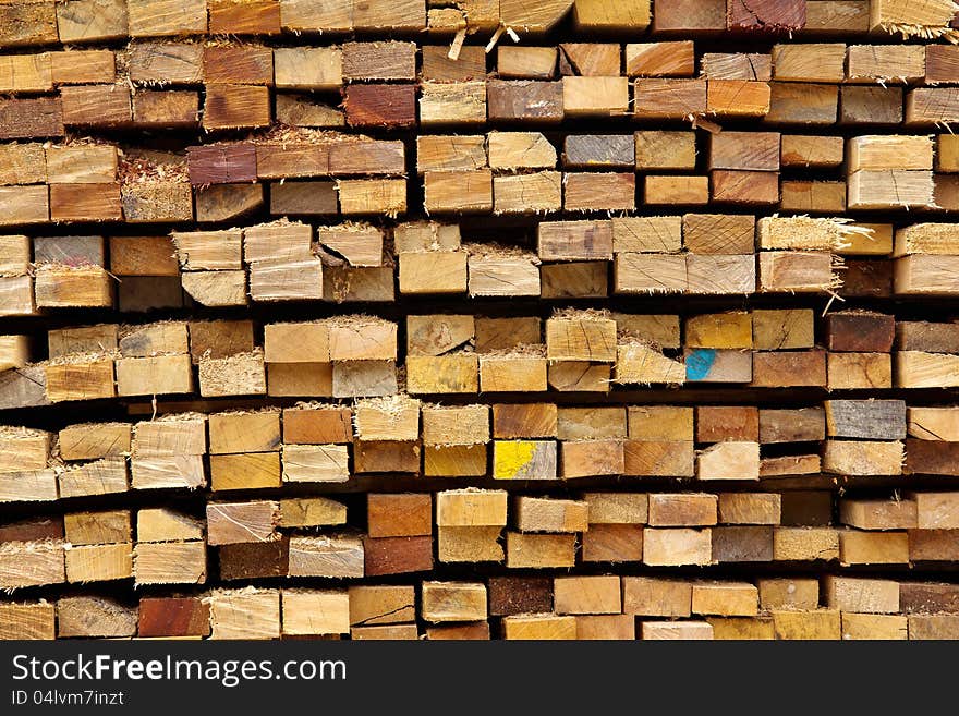 Stack of timber wood background