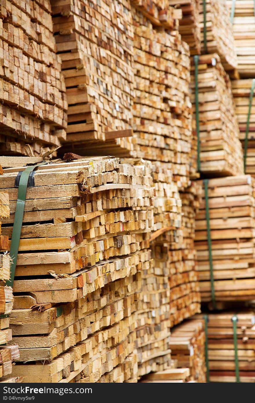 Stack of timber wood background