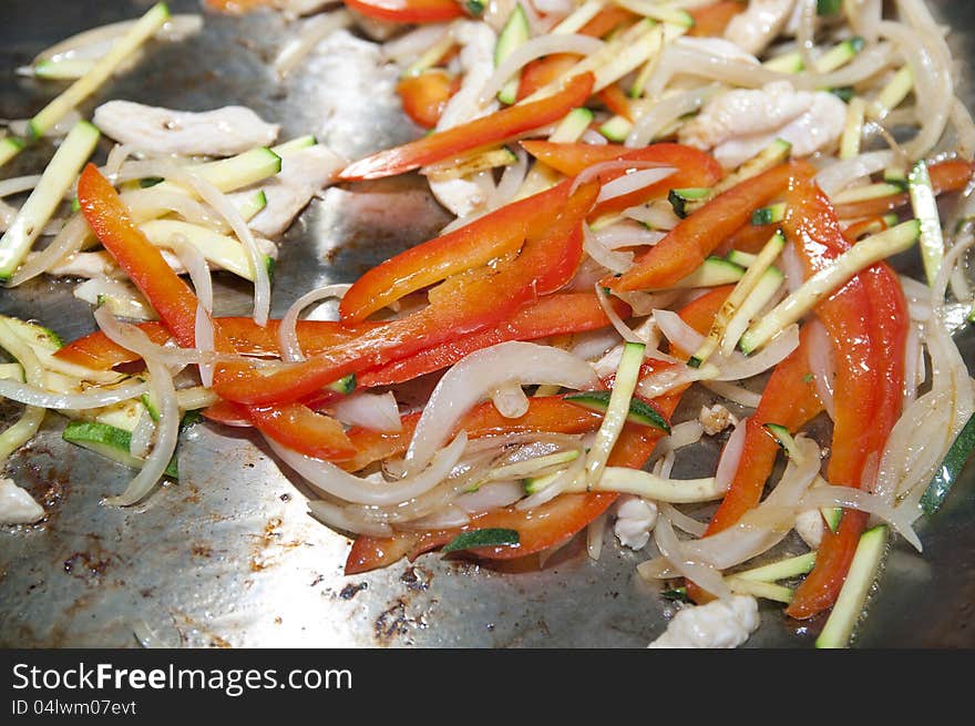 Vegetables in the pan