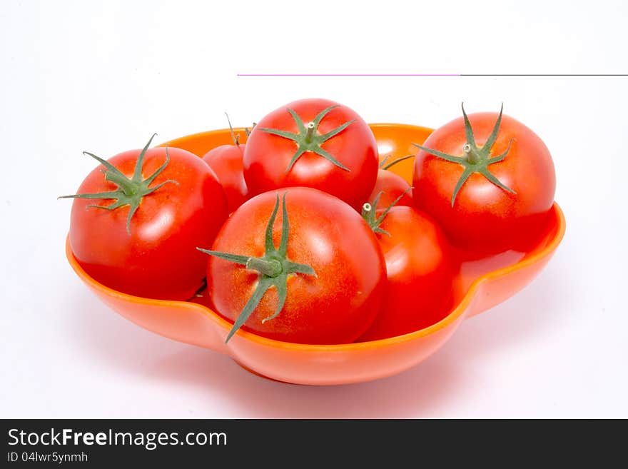 Bunch of fresh red tomatoes