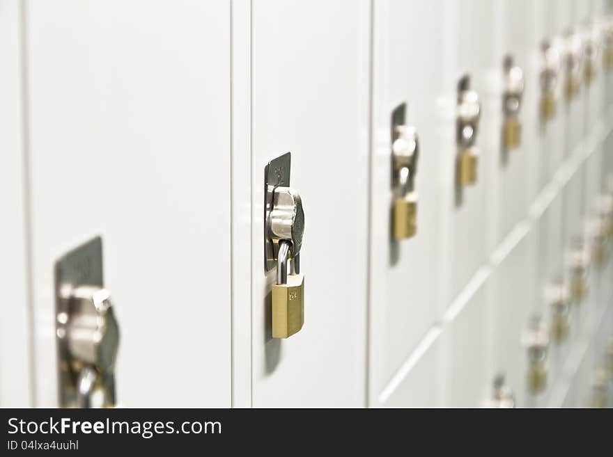 Rows of metal lockers