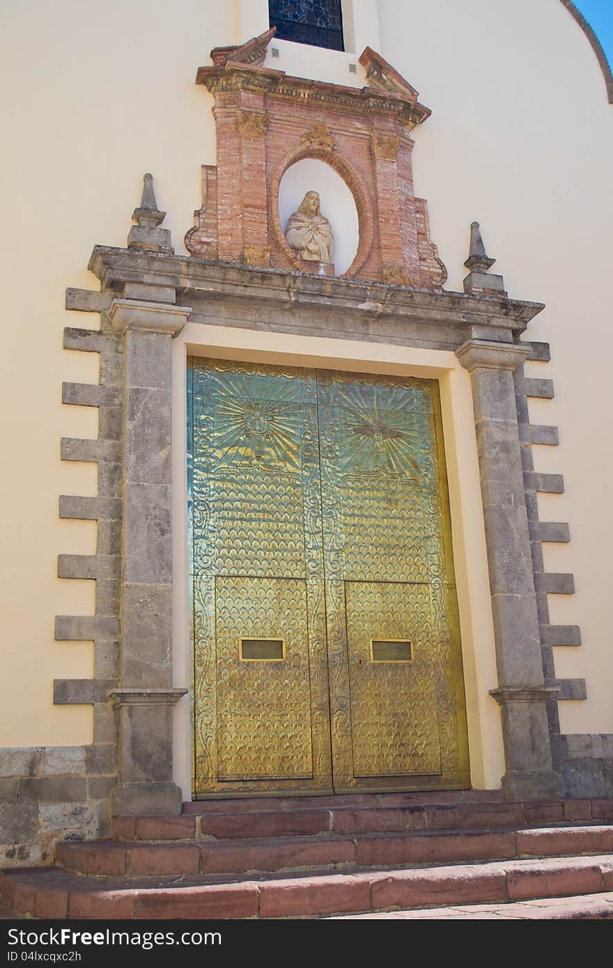 Colored Iron catholic church gate