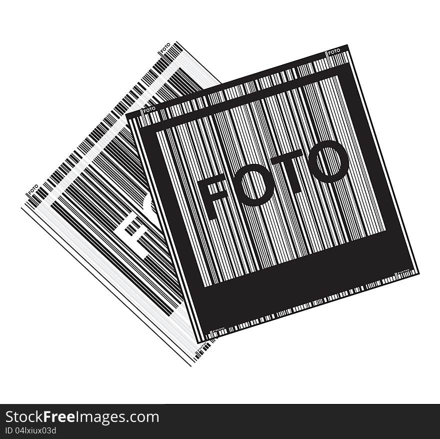 Black And White Vector With Polaroid Photos