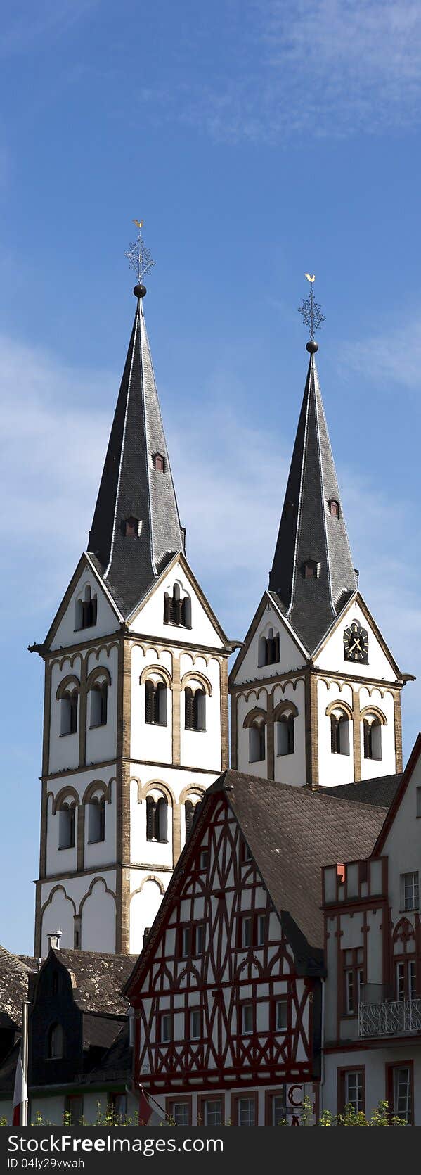 Two tower steeples in Europe