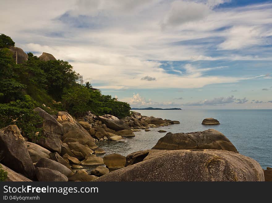 Coastal rocks on sea