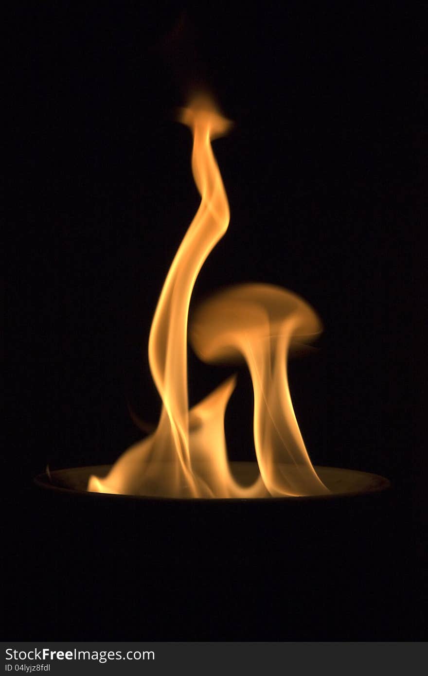 Flame isolated over black background