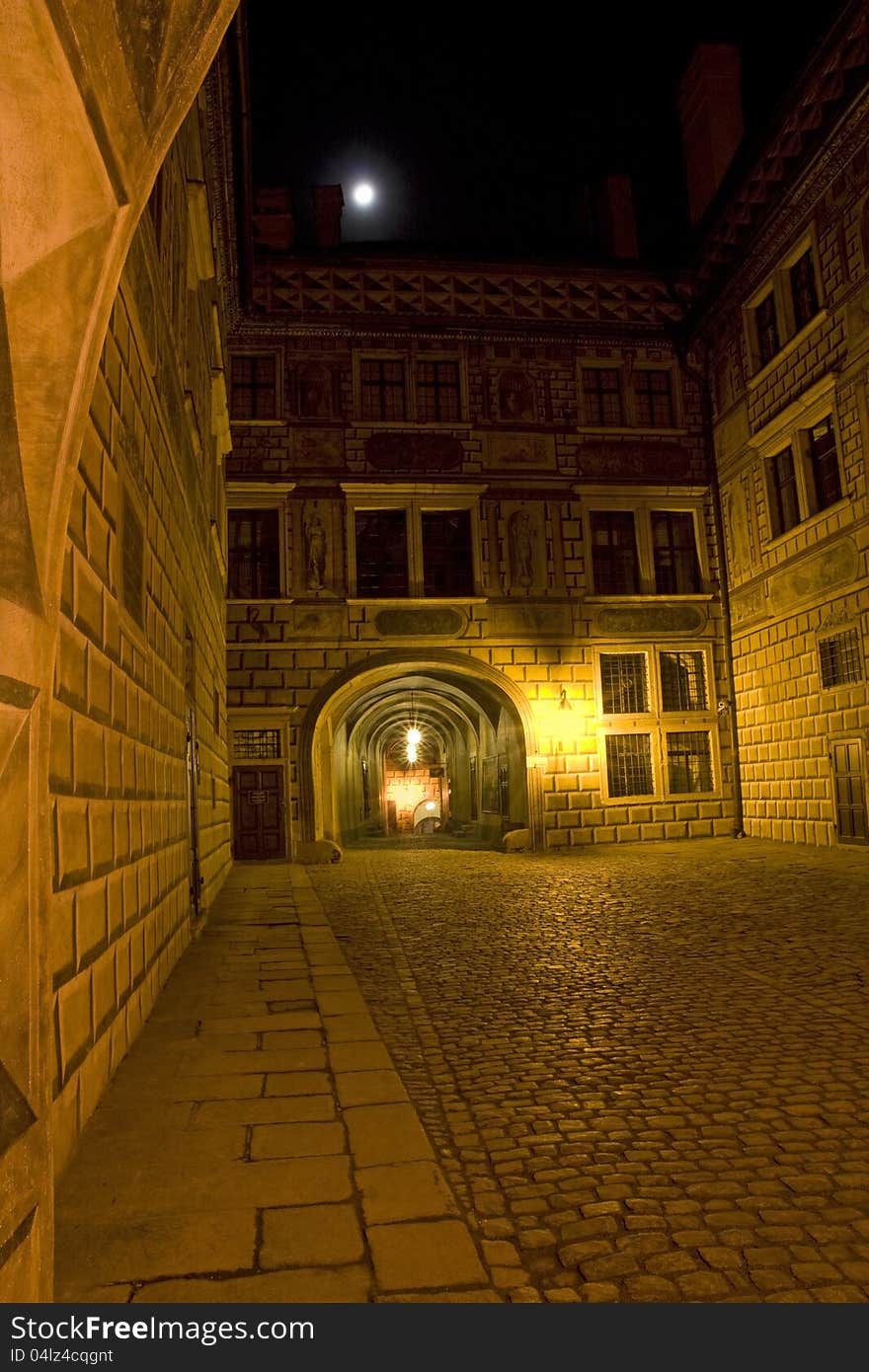 Town of cesky krumlov at night. Town of cesky krumlov at night