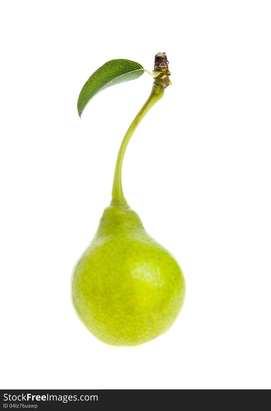 Pear with a leaf