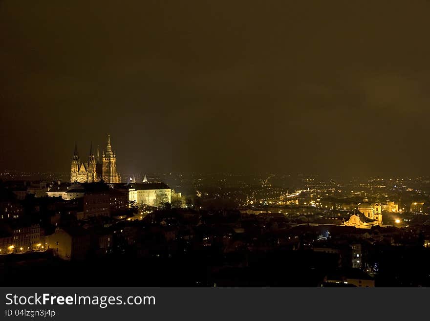 Prague castle seen from petrin