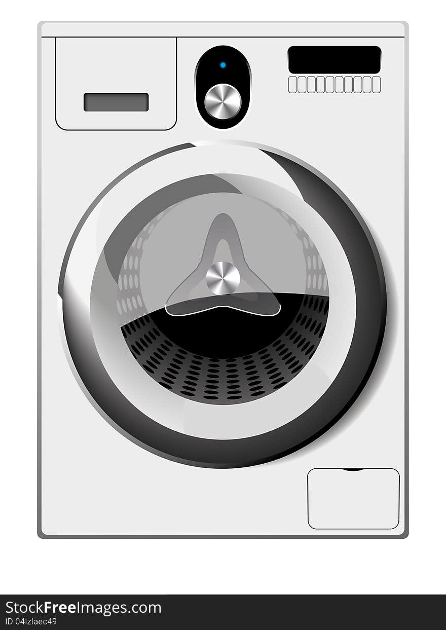 Washing machine illustration isolated on a white background