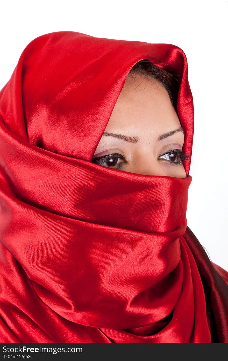 Portrait of a Muslim middle eastern woman wearing traditional clothing. Portrait of a Muslim middle eastern woman wearing traditional clothing